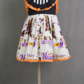 Orange pumpkin digital print girls halloween dress